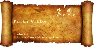 Kulka Viktor névjegykártya